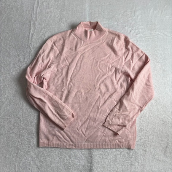Charter Club Cashmere Sweater Womens Large Pink Knitted Long Sleeve Turtleneck * - Picture 1 of 7